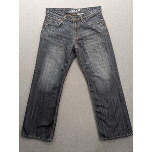 Helix Loose Straight Jeans Mens 36x30 Gray Charcoal Wash Zip Fly Denim Casual